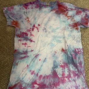 TIE DYE COLORFUL SHORT SLEEVE SHIRT